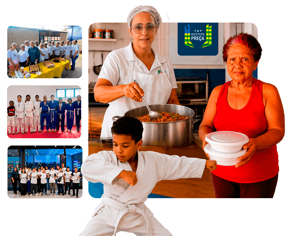 Ações do Instituto PREÇA com alimentação, esporte e formação